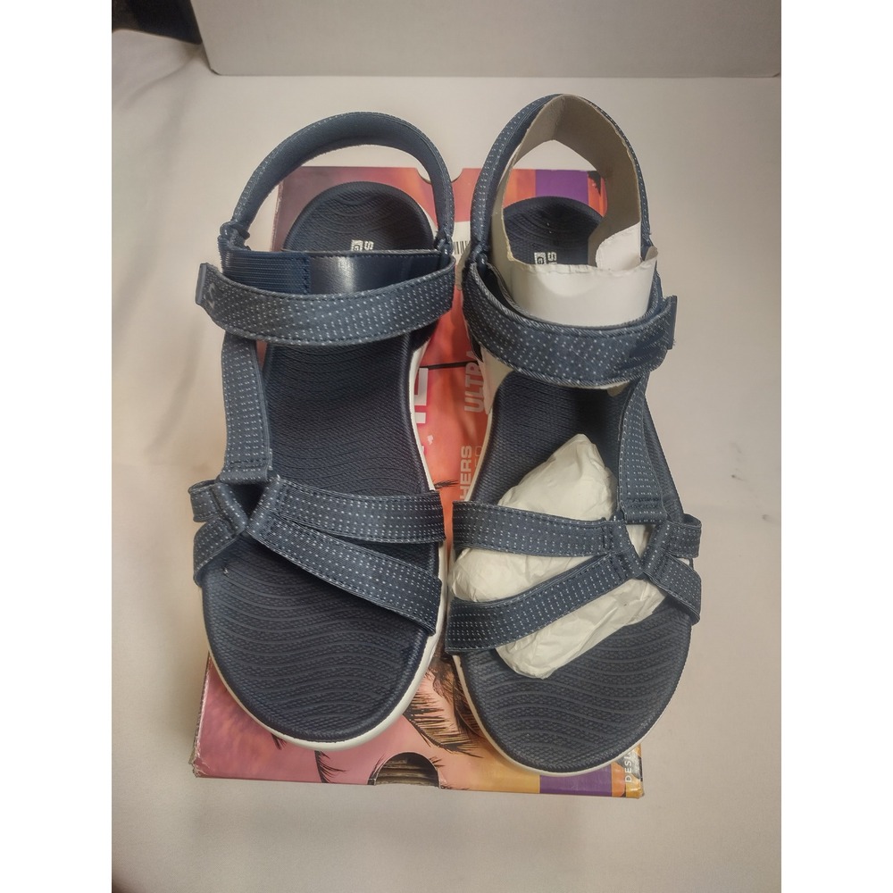 Skechers On-The-Go 600 Brilliancy Navy Sandals Womens 7 15316 NVY